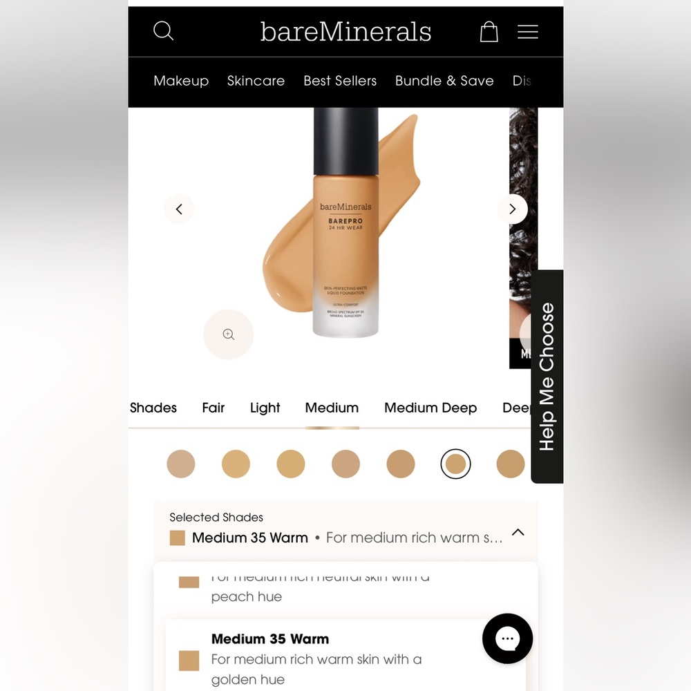Bareminerals Barepro 24 HR Wear Foundation - medium 35 warm